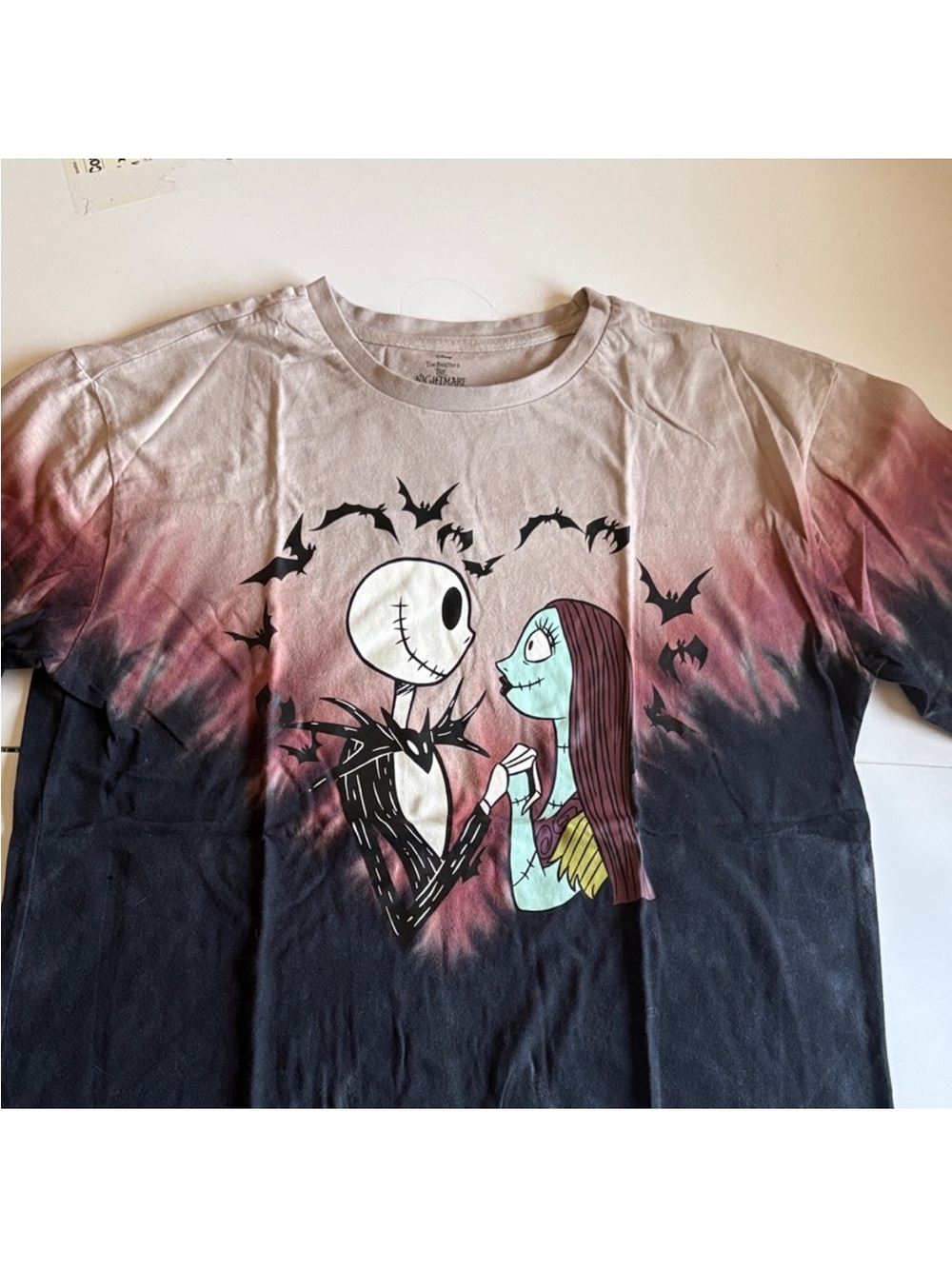 Nightmare Before Christmas 100% Organic Cotton Women’s shirt Black tie dye M